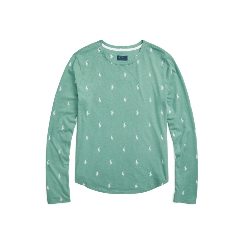 Polo Ralph Lauren All Over Polo Print Long Sleeve Tee